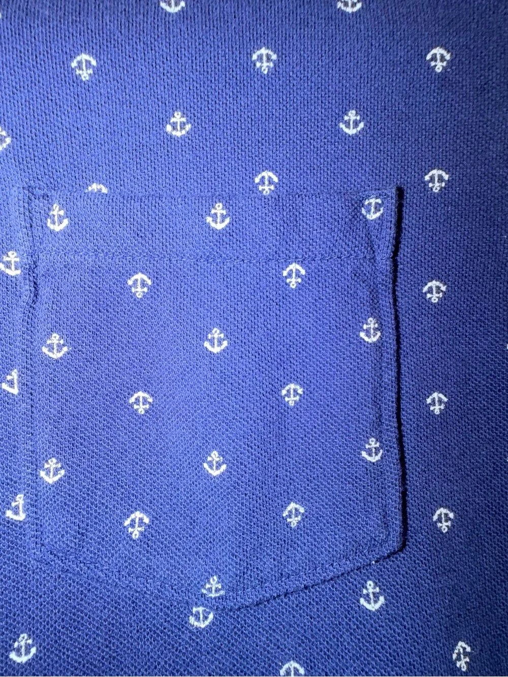 Banana Republic Navy Polo with White Anchor Print